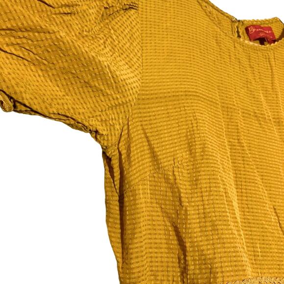 Bhanuni By Jyoti Dariela Beaded Short Sleeve Peplum Top Blouse Golden Yellow XS - Picture 6 of 13